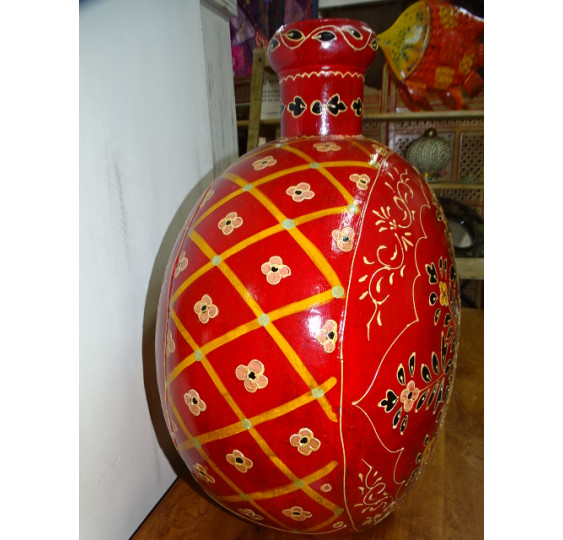 Water jar XL hand painted red 50x33x60 cm