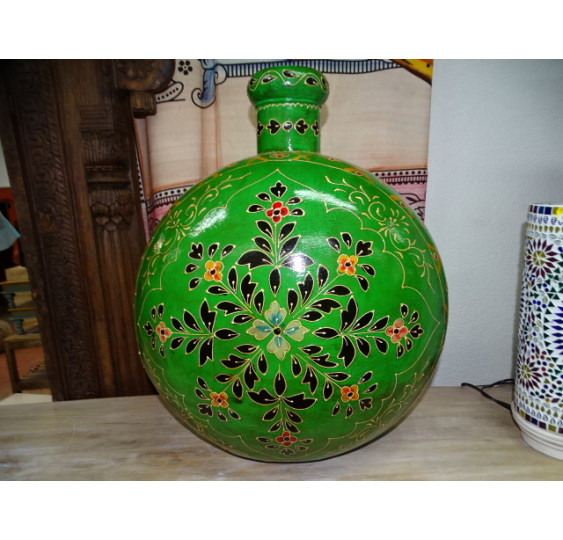 Green hand painted XL water jar 50x33x60 cm