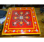 Table à coussin "bazot" en 38x38 cm rouge et fleurs