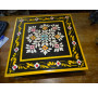 "Bazot" cushion table in 30x30 cm black and flowers