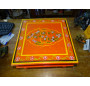 "Bazot" cushion table in 38x38 cm orange and flowers