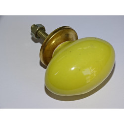 Porcelain knob olive yellow