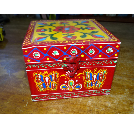 Square box with multicolored tiles 15x15x11 cm - 4