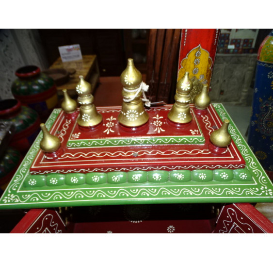 Green and burgundy indoor temple 44x28x60 cm