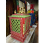 Green and burgundy indoor temple 44x28x60 cm