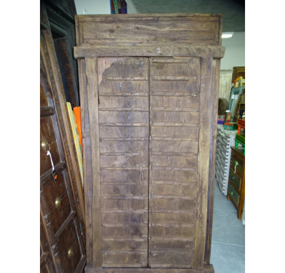 Old doors decorated with brass in 105x12x204 cm