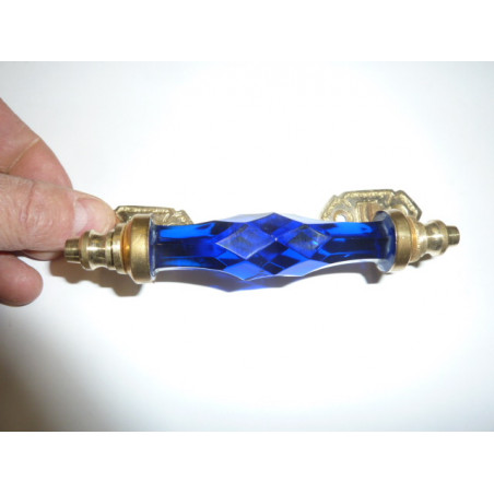 handle in glass 14 cm dark-blue