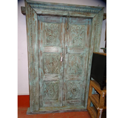 Old turquoise house doors...