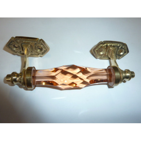handle in glass 14 cm ambre