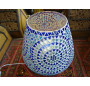 Azure blue round mosaic lamp 26X33 cm