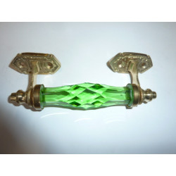 handle in glass 14 cm green