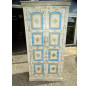 Wardrobe with white and turquoise brass plates 90x40x180 cm