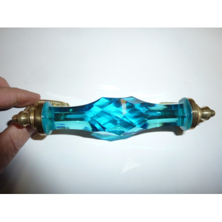 handle in glass 17 cm turquoise