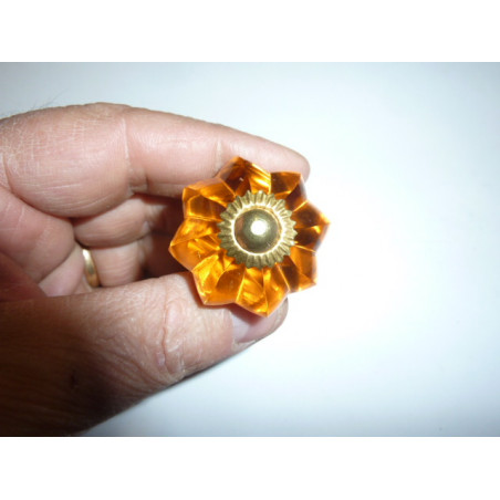 bouton citrouille 35 mm ambre - doré