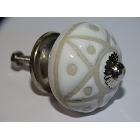 Furniture knobs with stars and raised dots - silver