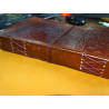 Large leather travel diary with ARBRE DE VIE pattern 13X23 cm