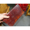 Large leather travel diary with ARBRE DE VIE pattern 13X23 cm