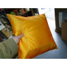 cushion cover 40x40 orange taffeta with brocade edge