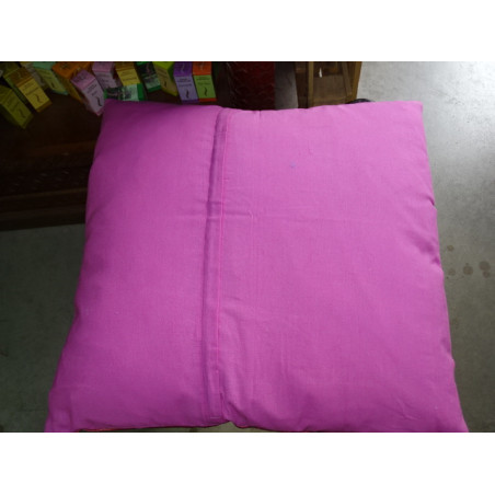pillow cover 60x60 in burgundy / pink taffeta with brocade edge