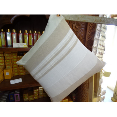 Housse de coussin kerala 40x40 cm écru et beige