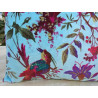 Velvet covers 40x40 cm with turquoise bird of paradise