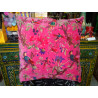 Velvet covers with fuchsia bird of paradise in 60X60 cm