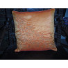 cushion cover feuillage Embroidered 40x40 cm orange