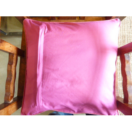 Housse de coussin carré froisé rose 40x40 cm