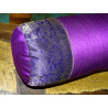 Polochon brocart violet 60 x 14 cm (mince)