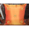 Cushion cover 40X40 flower miroirs orange