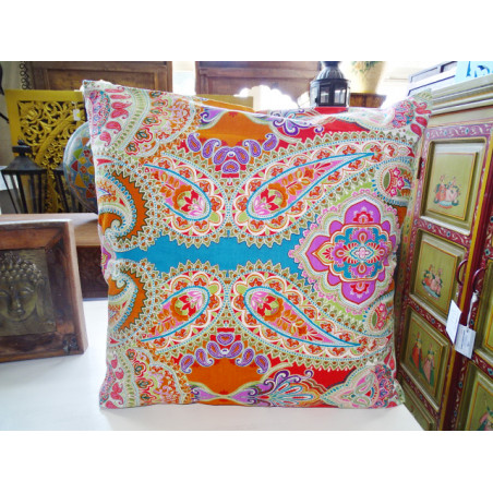 Pillow cover 60X60 cm printed with multicolored kashmeer