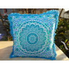 Cushion covers 40x40 cm green and turquoise with fringes