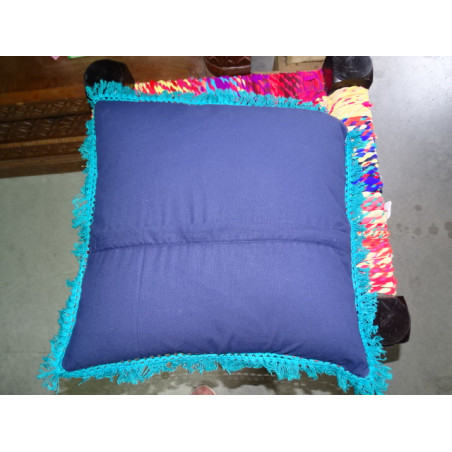 Cushion covers 40x40 cm in green color and blue fringes