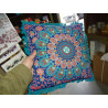 Cushion covers 40x40 cm in green color and blue fringes