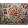 Brown and beige embroidered cotton covers 40x40 cm with mirror