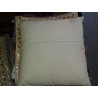 Brown and beige embroidered cotton covers 40x40 cm with mirror