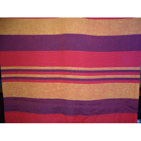 Dessus de lit indien KERALA de couleur marron, rouge et orange