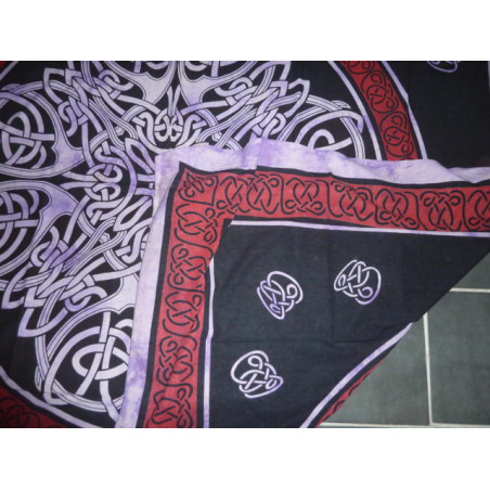 Teenture en coton avec motifs celtic violet et noir