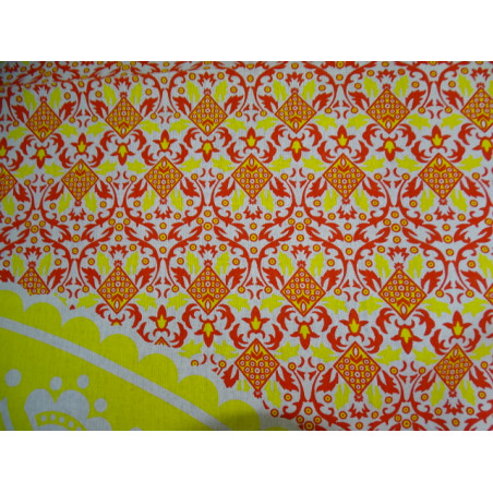Cotton hanging 220 x 200 cm with orange and yellow lotus flower