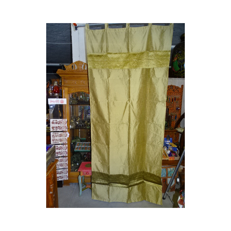 Taffeta curtains with double brocade - golden