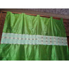 Taffeta curtains with green patchwork