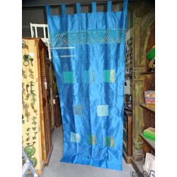 Turquoise taffeta curtains...