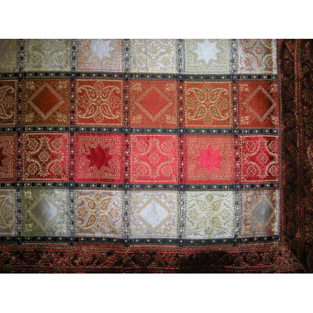 Quilt cover square white/red/copper color