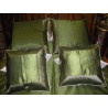 Parure de lit 220x260 cm brocart vert bord saree