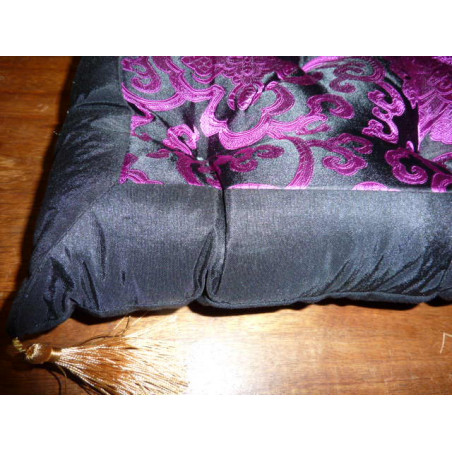 Seat cushions of Chairblack and flowers purple