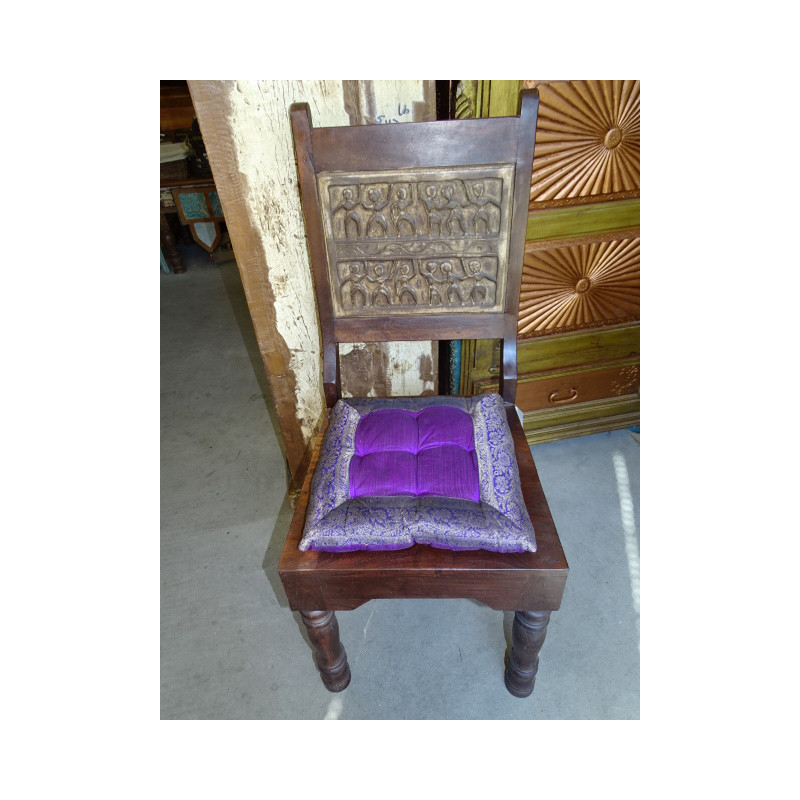 chair cushions purple brocade edges