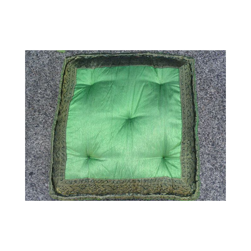  Cushion of Floor dark green brocade edges