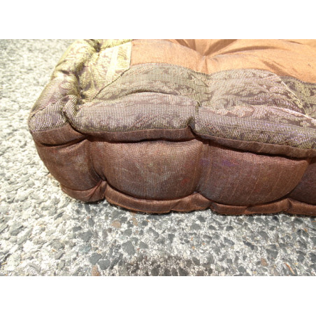 Brown chocolate brocade edge cushion 57x57 cm