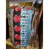 Indian pouf in black recycled fabric diameter 38 cm and 40 cm high