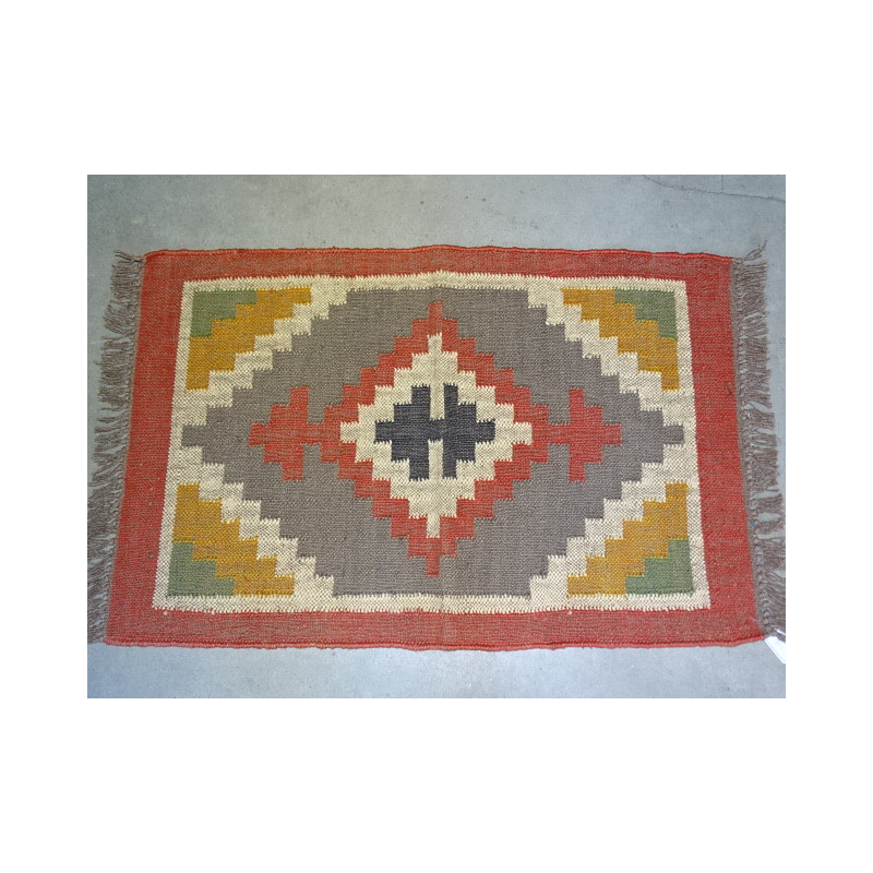 Hand-woven Dhurrie rug 100 x 63 cm - 3